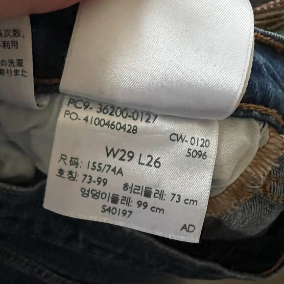 Levi's 501 High Waist Crop Straight Leg Jeans In Charleston Fun - Picture 10 of 10